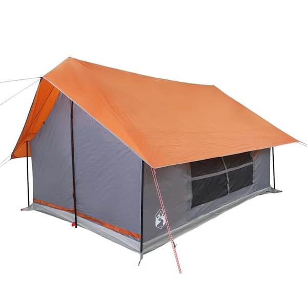 vidaXL Campingtält 5 personer grå och orange vattentätt