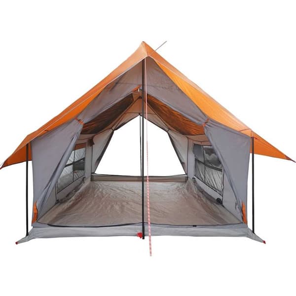 vidaXL Campingtält 5 personer grå och orange vattentätt