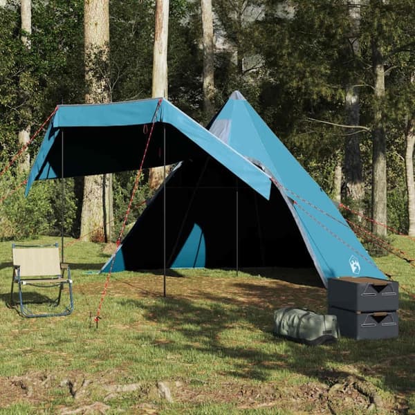 vidaXL Campingtelt tipi 5 personer blå vanntett