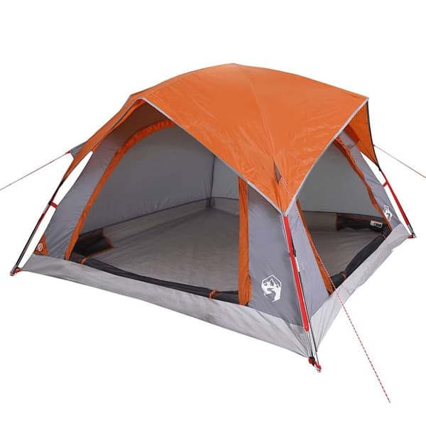 vidaXL Campingtelt 4 personer grå og oransje vanntett