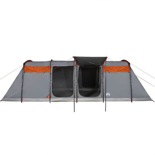 10-personers campingtelt vandtæt grå og orange