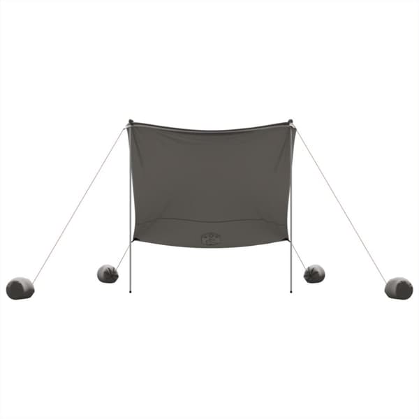 Strandskydd med sandpåsar grå 214x236 cm