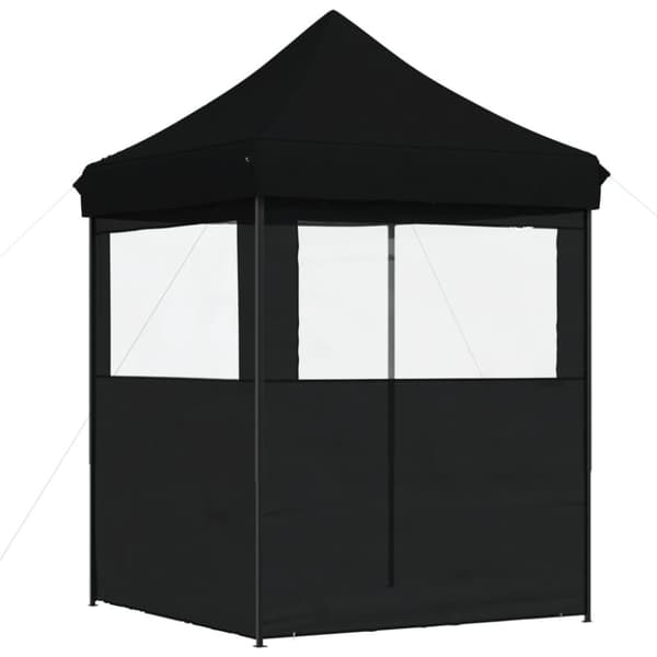 foldbart pop-up festtelt med 2 sidevægge sort
