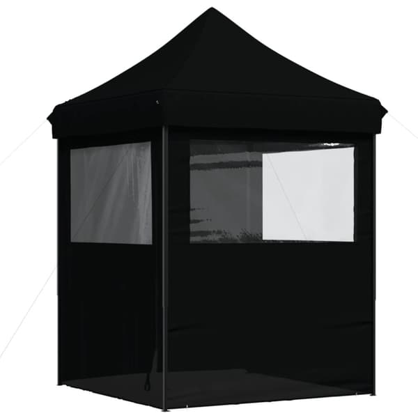 foldbart pop-up festtelt med 4 sidevægge sort