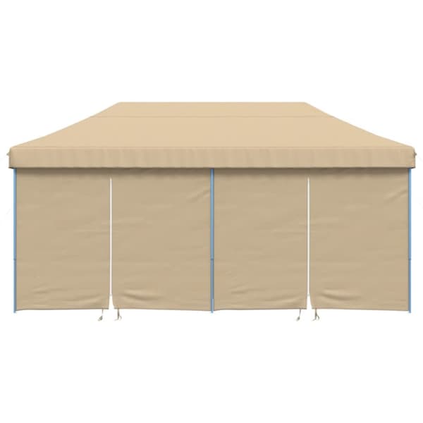 Pop-Up hopfällbart partytält med 4 sidoväggar beige