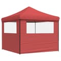 Miniatyrbillede 5 af 9: foldbart pop up-festtelt med 2 sidevægge bordeaux