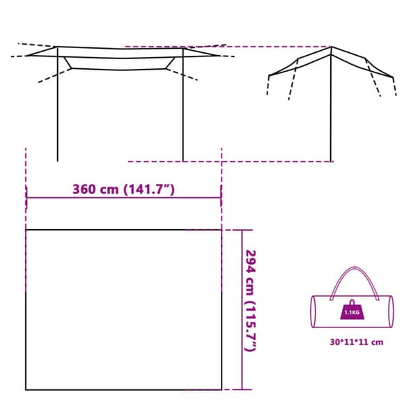 Tarp blå 360x294 cm vattentät