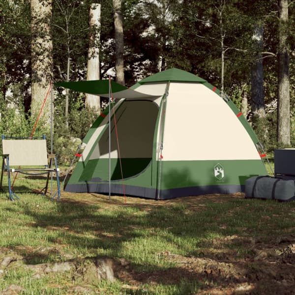 Campingtält 4 personer grön snabbrest