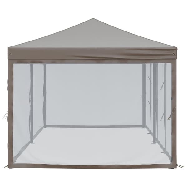 Kokoontaittuva juhlateltta sivuseinillä taupe 3x6 m