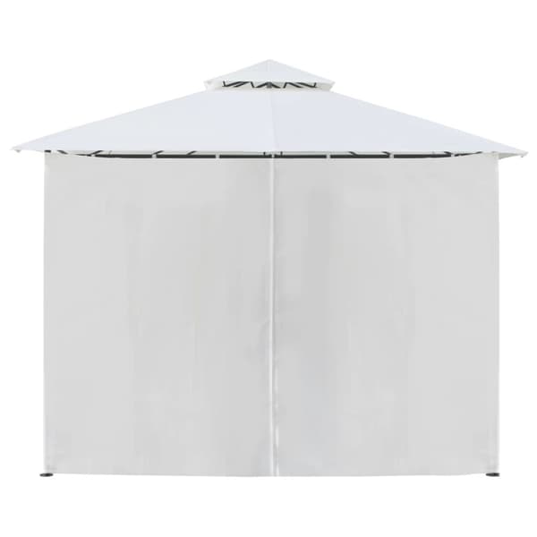 Paviljong med draperier 600x298x270 cm vit 180g/m²