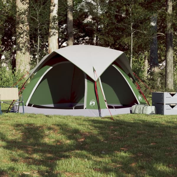 4-personers campingtelt vandtæt grøn