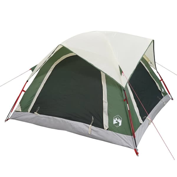 4-personers campingtelt vandtæt grøn