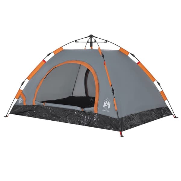 Campingtält 2 personer grå och orange snabbrest