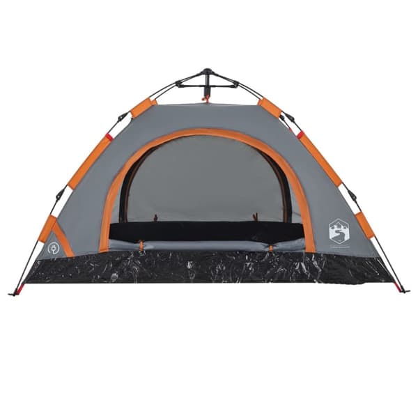 Campingtält 2 personer grå och orange snabbrest