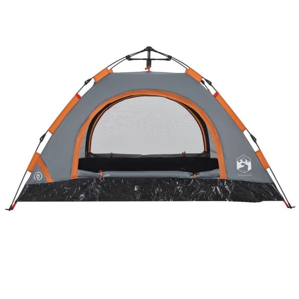 Campingtält 2 personer grå och orange snabbrest