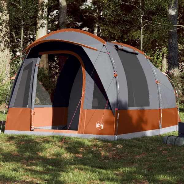Campingtält tunnel 3 personer grå och orange vattentätt
