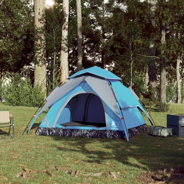 4-personers campingtelt quick-release blå