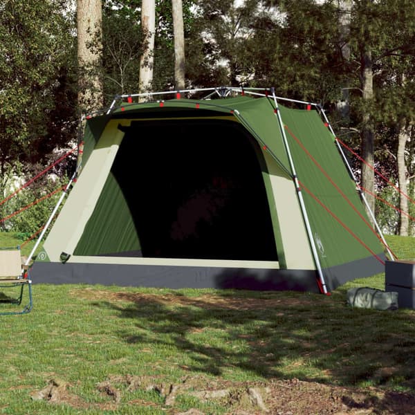 Campingtält 4 personer grön snabbrest
