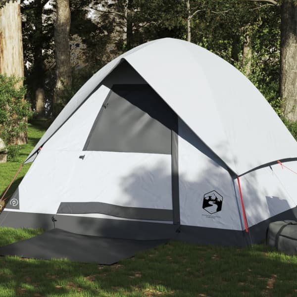 4-personers campingtelt vandtæt mørklægningsstof hvid