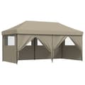 Miniatyrbillede 7 af 10: foldbart pop up-festtelt med 4 sidevægge gråbrun