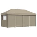 Miniatyrbillede 2 af 10: foldbart pop up-festtelt med 4 sidevægge gråbrun