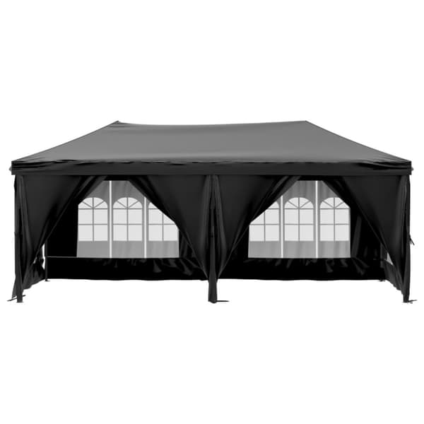 foldbart festtelt med sidevægge 3x6 m sort