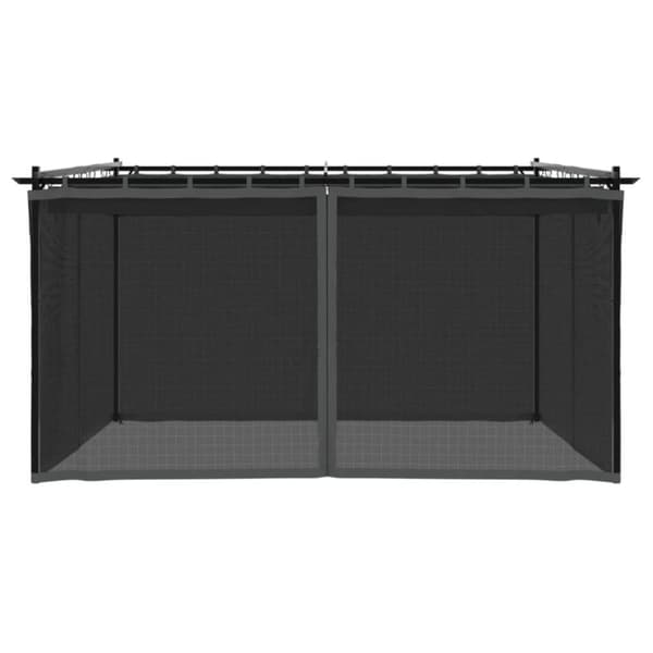 pavillon 4x3 m mesh-vægge stål antracitgrå