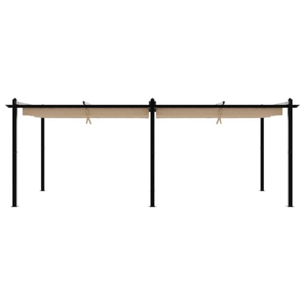 Puutarhakatos rullattavalla katolla taupe 3x6 m alumiini
