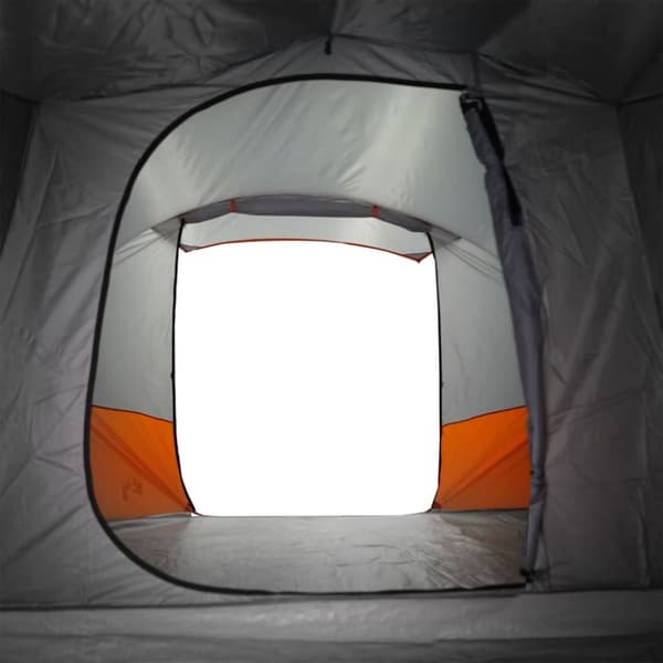 Campingtält tunnel 4 personer grå och orange vattentätt