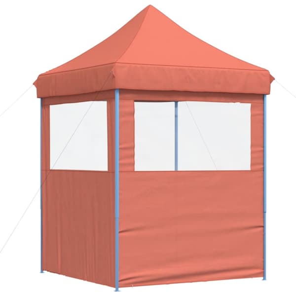 Pop-Up hopfällbart partytält med 2 sidoväggar terrakotta