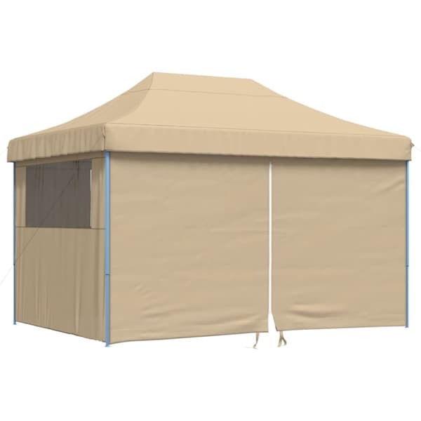 foldbart pop-up festtelt med 4 sidevægge beige