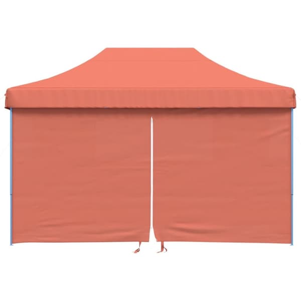 foldbart pop-up festtelt med 4 sidevægge terracotta