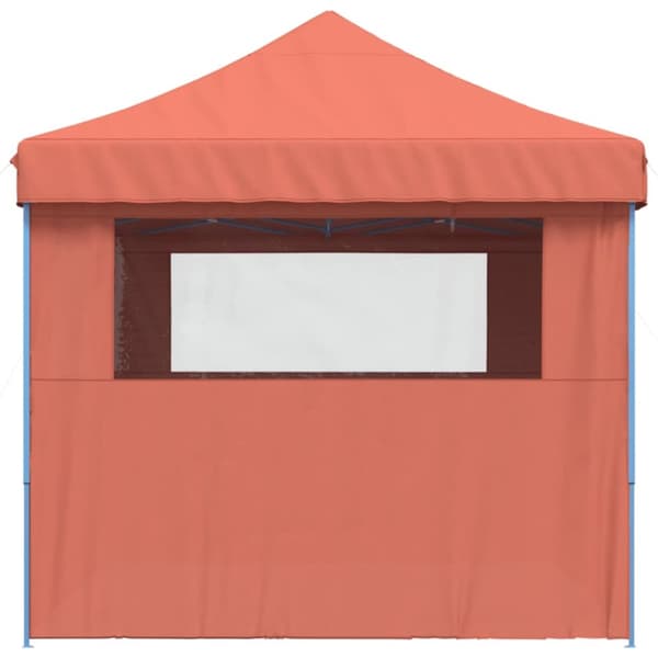 foldbart pop-up festtelt med 4 sidevægge terracotta