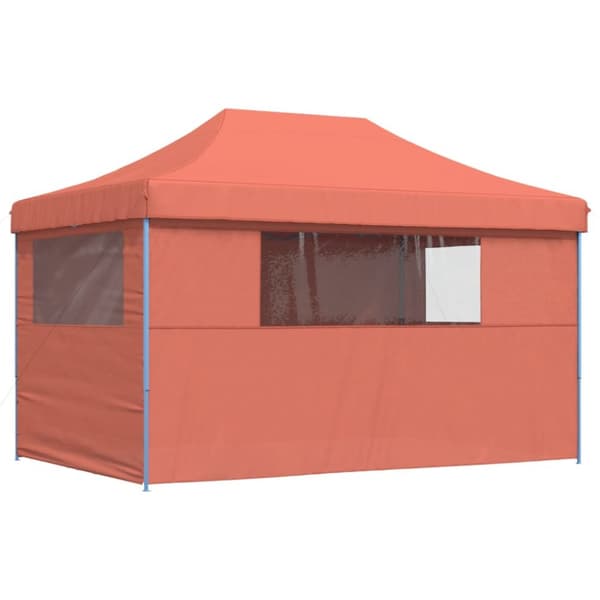 foldbart pop-up festtelt med 4 sidevægge terracotta