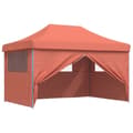 Miniatyrbillede 7 af 10: foldbart pop-up festtelt med 4 sidevægge terracotta