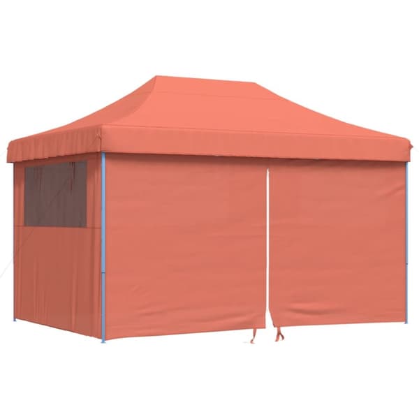 foldbart pop-up festtelt med 4 sidevægge terracotta
