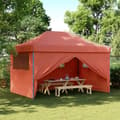 Miniatyrbillede 1 af 10: foldbart pop-up festtelt med 4 sidevægge terracotta