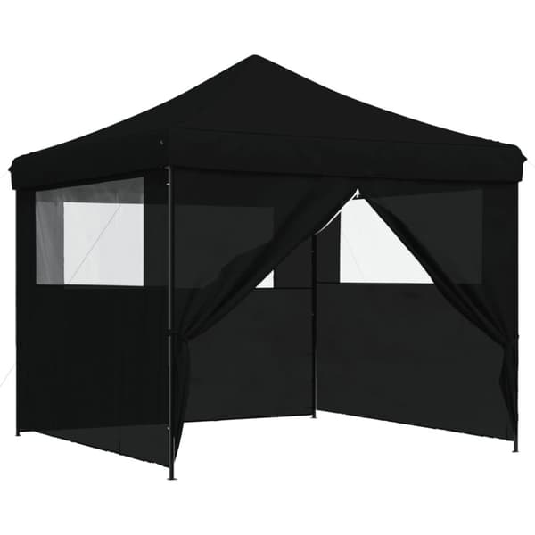 foldbart pop-up festtelt med 4 sidevægge sort