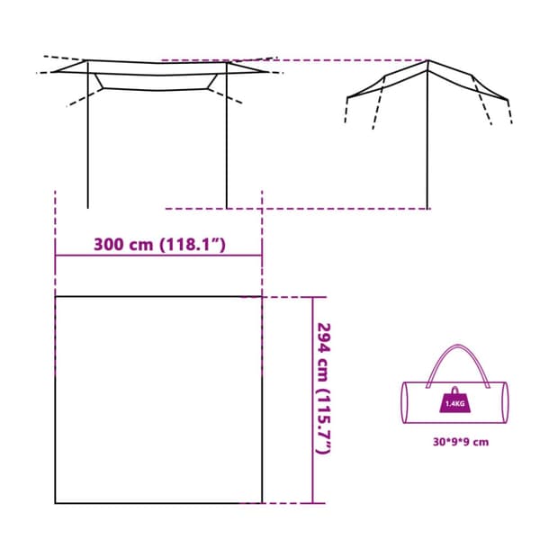 Tarp grön 300x294 cm vattentät