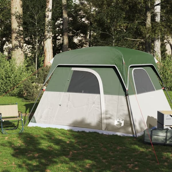4-personers campingtelt vandtæt grøn