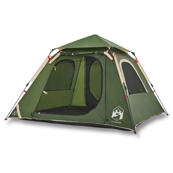 4-personers campingtelt quick-release grøn