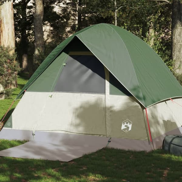 4-personers campingtelt vandtæt kuppel grøn