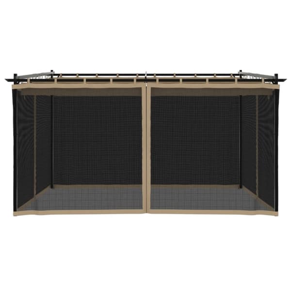 pavillon 4x3 m mesh-vægge stål gråbrun