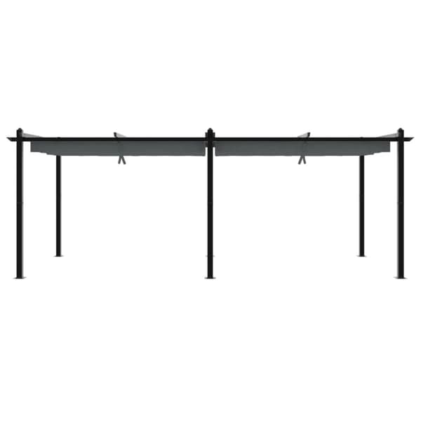 pavillon med sammenrulleligt tag 3x6 cm aluminium antracitgrå