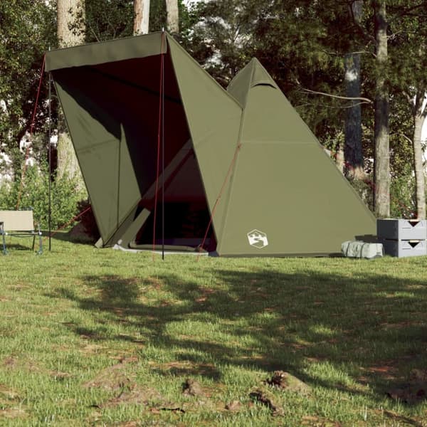 6-personers campingtelt vandtæt olivengrøn