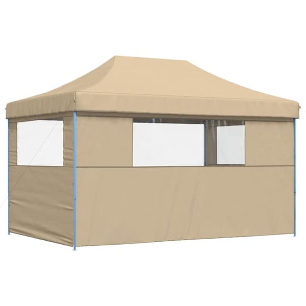 Pop-Up hopfällbart partytält med 3 sidoväggar beige