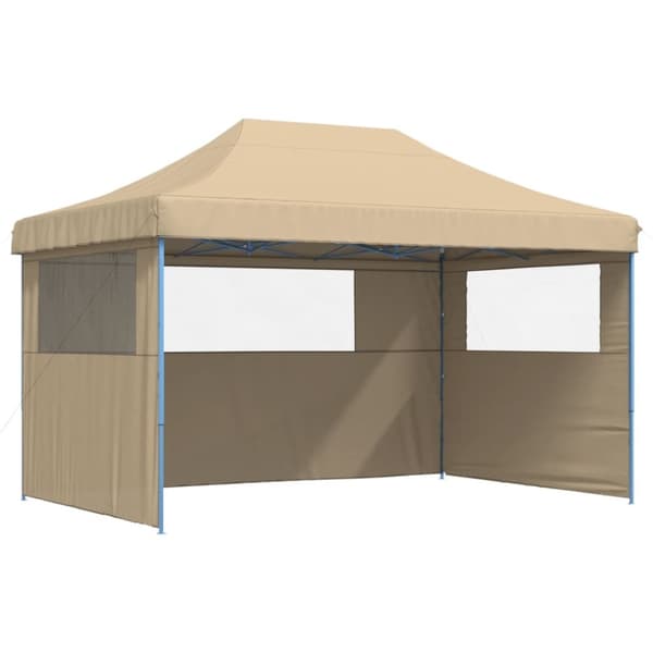 Pop-Up hopfällbart partytält med 3 sidoväggar beige