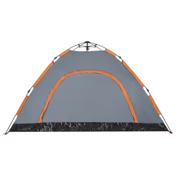 4-personers campingtelt quick-release grå og orange