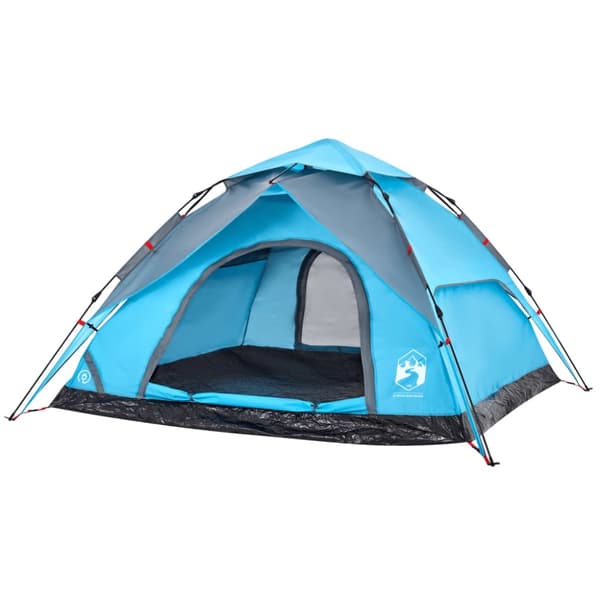 5-personers campingtelt kuppel quick-release blå