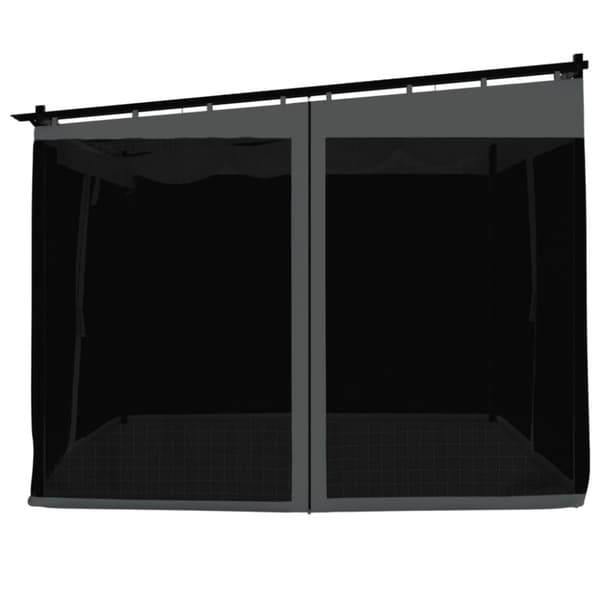 Paviljong med nätväggar antracit 3x3 m stål